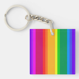 Irregular rainbow stripes keychain