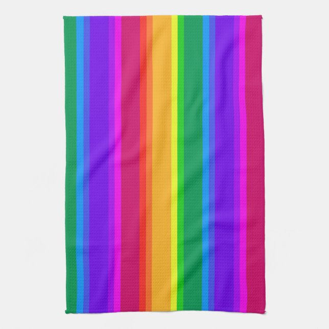 Irregular rainbow stripes kitchen towel (Vertical)