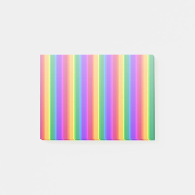 Irregular rainbow stripes post-it notes (Front)