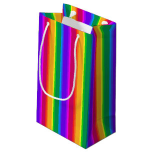 Irregular rainbow stripes small gift bag