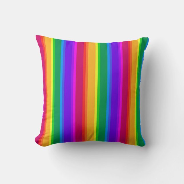 Irregular rainbow stripes throw pillow (Front)