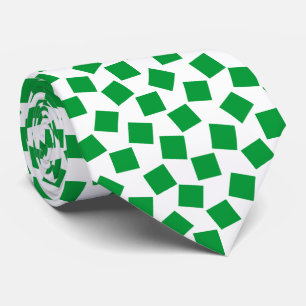 Irregular Squares - Grass Green on White Tie