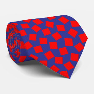 Irregular Squares - Red on Deep Blue Tie