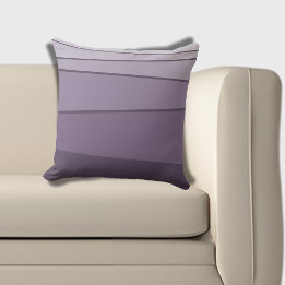 Irregular Stripes Light to Dark Violet Shades  Throw Pillow