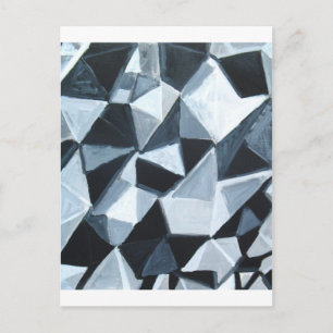 Irregular Triangle Pattern in Black and White Postcard