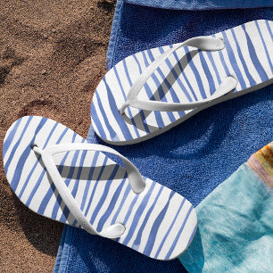 Irregular watercolor simple lines - blue flip flops