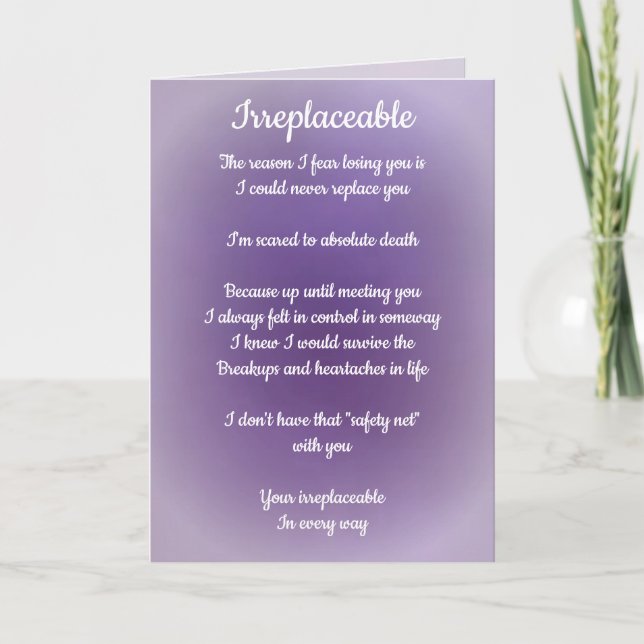 Irreplacable Twin Flame Poem Holiday Card (Front)