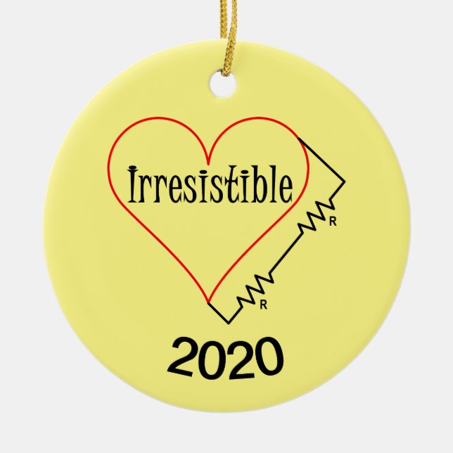 Irresistible Heart Ceramic Ornament (Front)
