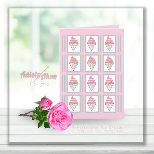 Irresistible Ice Cream Blank Invitation/ Greeting/ Holiday Card