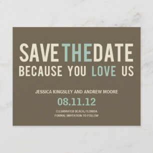 Irresistible Request Save The Date Card - Grey