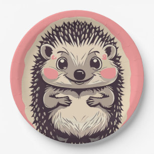 Irresistibly Cute Hedgehog Hedgie Paper Plate