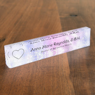 Irridescent Glitter Personalized Name Plate
