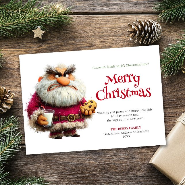 Irritated Santa digital comic Christmas greeting  Holiday Card (Irritated Santa digital comic Christmas greeting card)