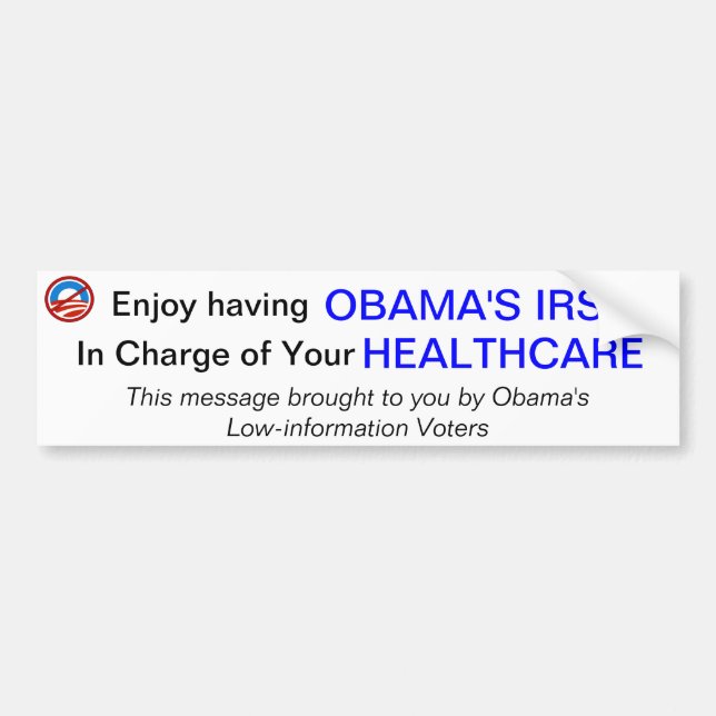 IRS and Healthcare Bumper Sticker (Front)