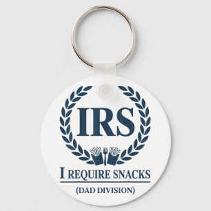 Irs Dad Tax I Require Snacks Funny Fathers Mens Ou Keychain
