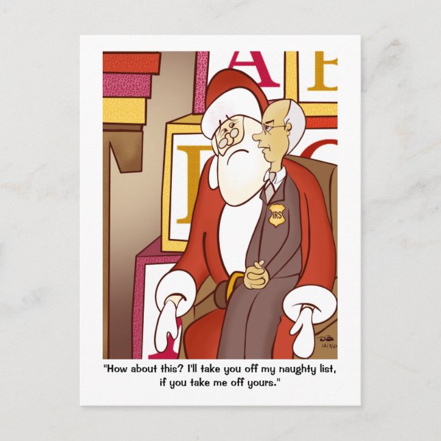 IRS Naughty List Holiday Postcard (Front)
