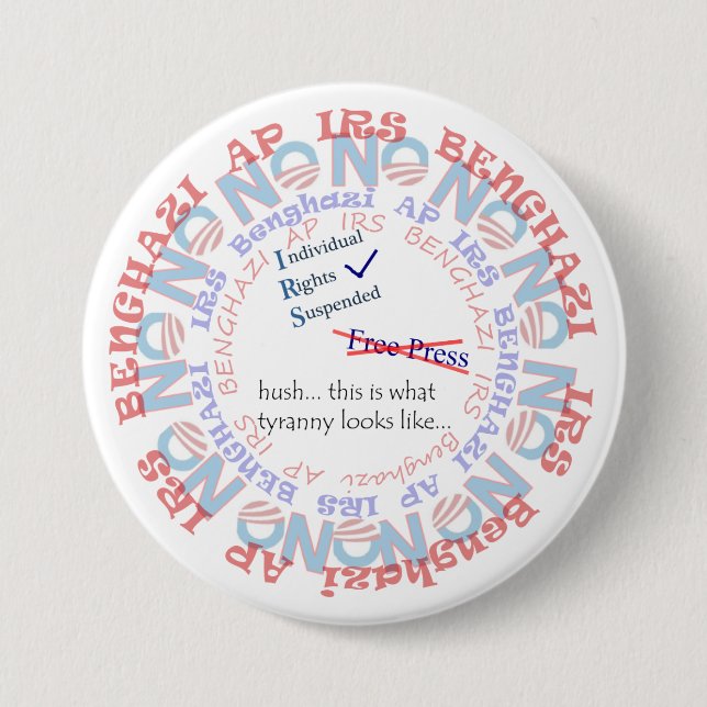 IRS Scandal HUSH 3 Inch Round Button (Front)