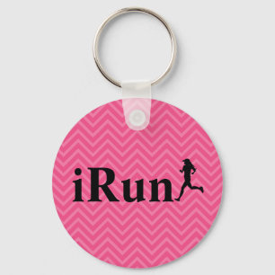 iRun Chevron Running Keychain for Girls