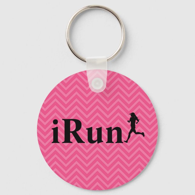 iRun Chevron Running Keychain for Girls (Front)