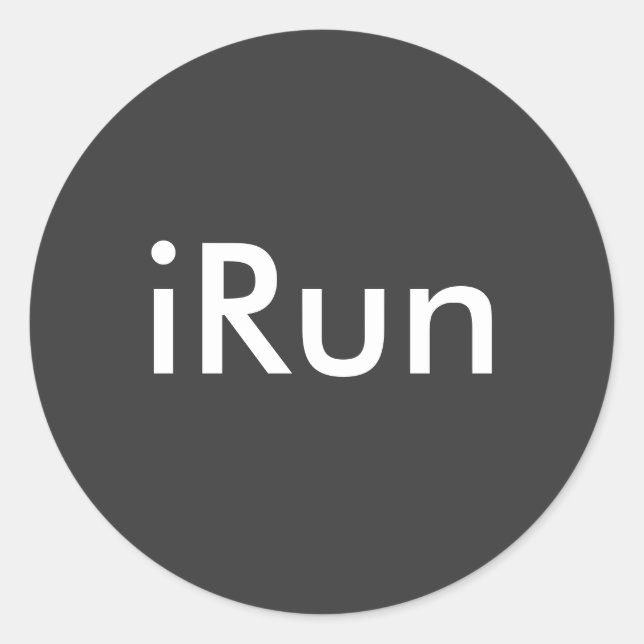 iRun Classic Round Sticker (Front)