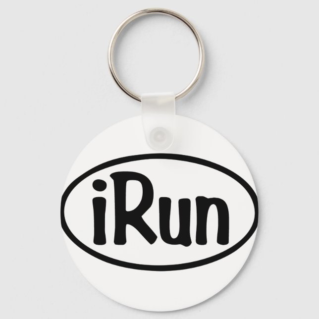 iRun Oval Keychain (Front)