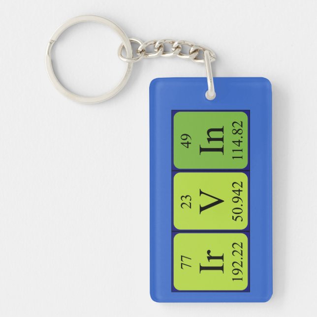 Irvin periodic table name keyring (Front)