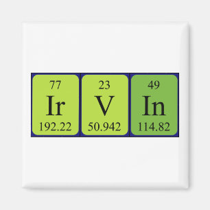 Irvin periodic table name magnet