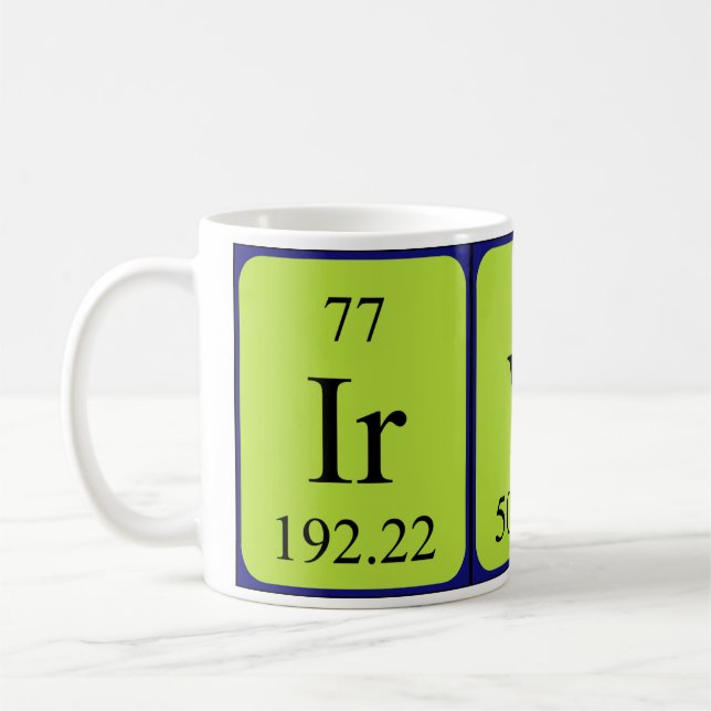 Irvin periodic table name mug (Left)