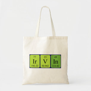 Irvin periodic table name tote bag