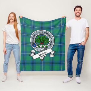 Irvine Ancient Clan Badge Tartan Plaid Fleece Blanket