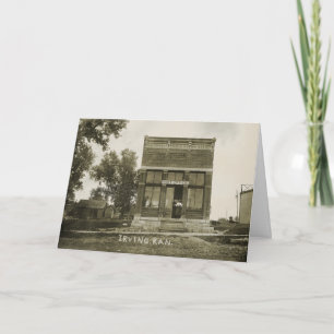 IRVING KANSAS POST OFFICE PHOTO MARSHALL COUNTY KS CARD