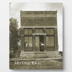 IRVING KANSAS POST OFFICE PHOTO MARSHALL COUNTY KS PLAQUE