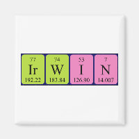 Irwin periodic table name magnet