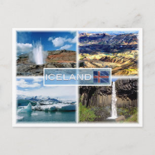 IS0003 Erupting geyser - Landmannalugar Postcard