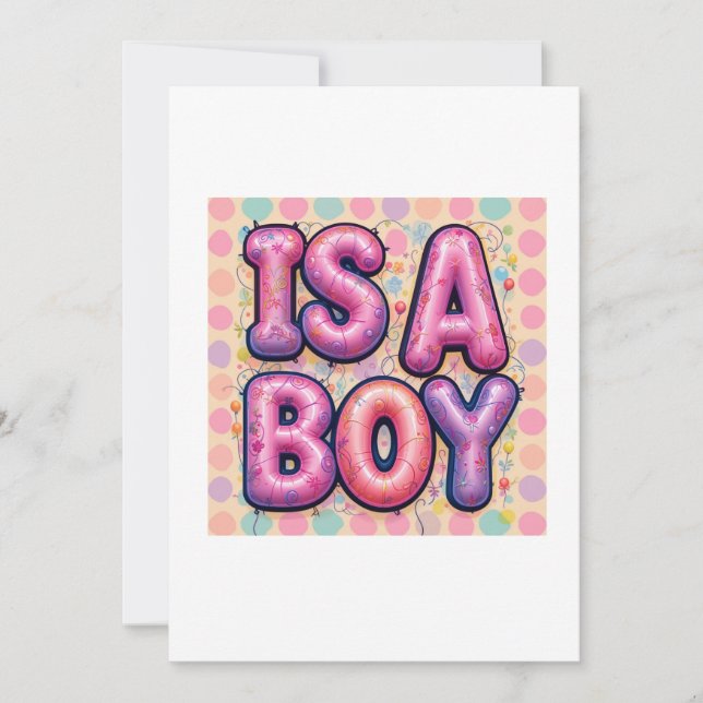 Is a boy baby invitation (Front)