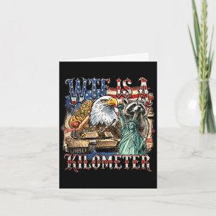Is a kilometre funny 4th of july founding father  card