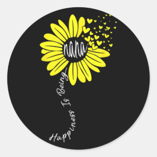 Is Being Nana Happy Mothers Day Sunflower Family Classic Round Sticker