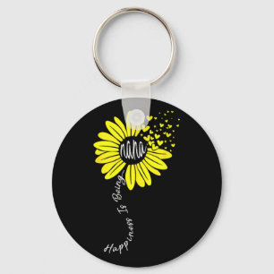 Is Being Nana Happy Mothers Day Sunflower Family Keychain