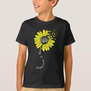 Is Being Nana Happy Mothers Day Sunflower Family  T-Shirt