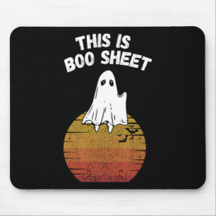 Is Boo Sheet Ghost Retro Halloween Easy Costume Mouse Pad