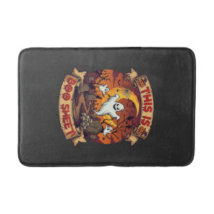 Is Boo Sheet Halloween Ghost Cemetery Pumpkins_1 Bath Mat