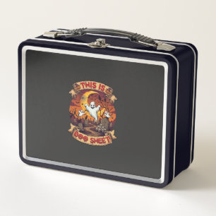 Is Boo Sheet Halloween Ghost Cemetery Pumpkins_1 Metal Lunch Box
