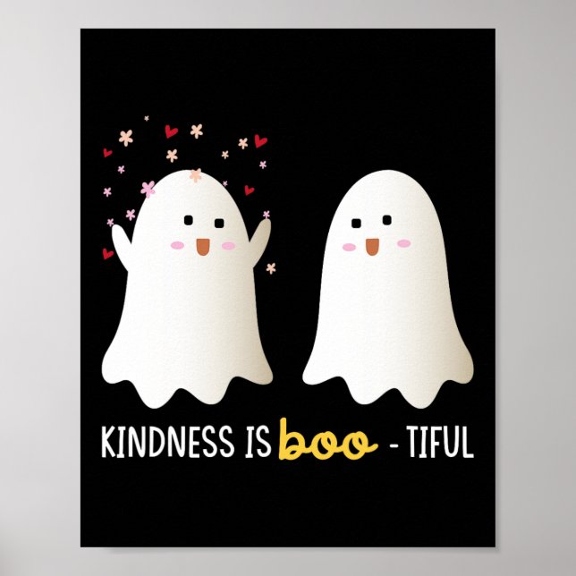 Is Boo-tiful Teacher Cute Ghost Bootiful Halloween Poster (Front)