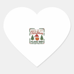 Is Christmas Pajama Basketball Santa Hat Trees Heart Sticker