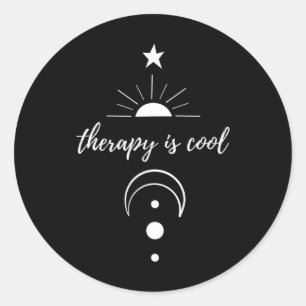 Is Cool Self Awareness Mental Health Moon Stars  Classic Round Sticker