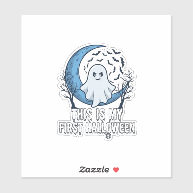 Is First Halloween Ghost Crescent Moon Bats_1 (Sheet)