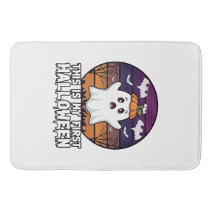 Is First Halloween Ghost Pumpkin Hat Bats_1 Bath Mat