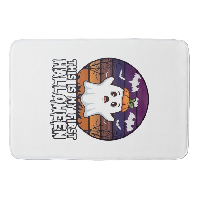 Is First Halloween Ghost Pumpkin Hat Bats_1 Bath Mat (Front)