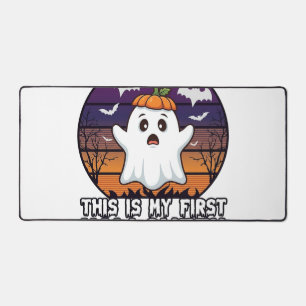 Is First Halloween Ghost Pumpkin Hat Bats_1 Desk Mat