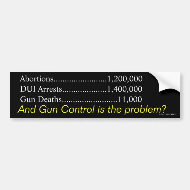 Is Gun Control the Problem? Bumper Sticker (Front)